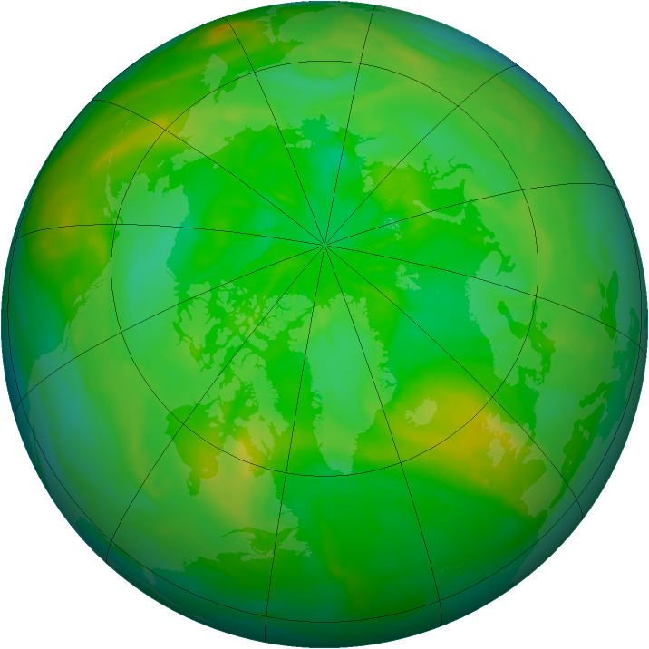 Arctic ozone map for 06 July 2014
